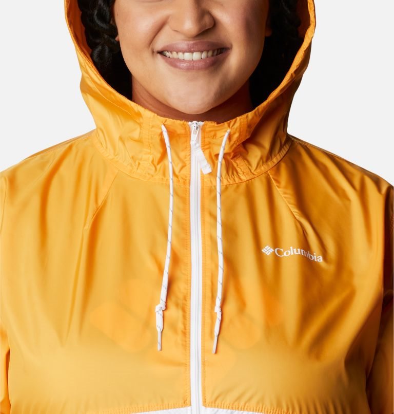 Columbia Flash Forward Windbreaker Jakke Dame Mango Hvite | Plus Size 74028C